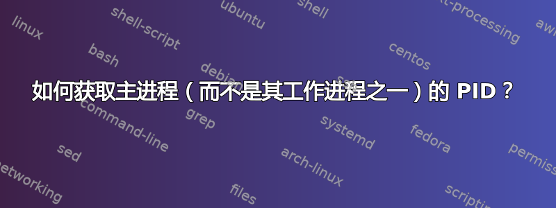 如何获取主进程（而不是其工作进程之一）的 PI​​D？