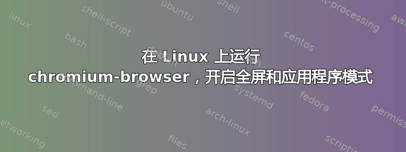 在 Linux 上运行 chromium-browser，开启全屏和应用程序模式