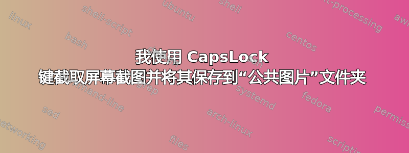 我使用 CapsLock 键截取屏幕截图并将其保存到“公共图片”文件夹