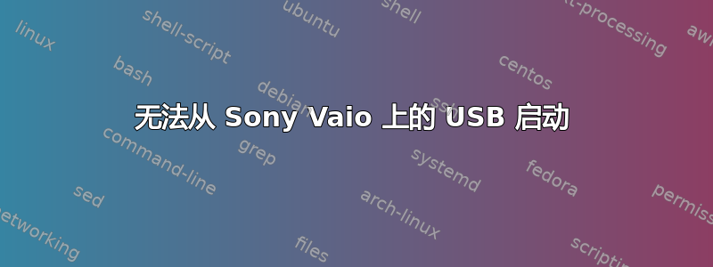 无法从 Sony Vaio 上的 USB 启动