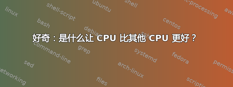 好奇：是什么让 CPU 比其他 CPU 更好？