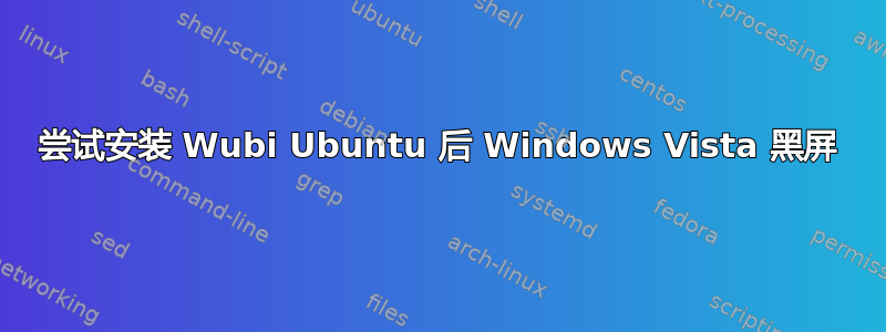 尝试安装 Wubi Ubuntu 后 Windows Vista 黑屏