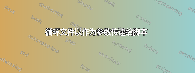 循环文件以作为参数传递给脚本