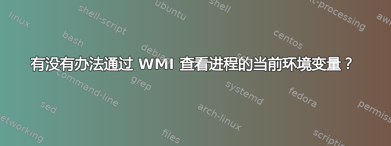 有没有办法通过 WMI 查看进程的当前环境变量？