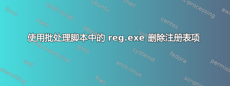 使用批处理脚本中的 reg.exe 删除注册表项