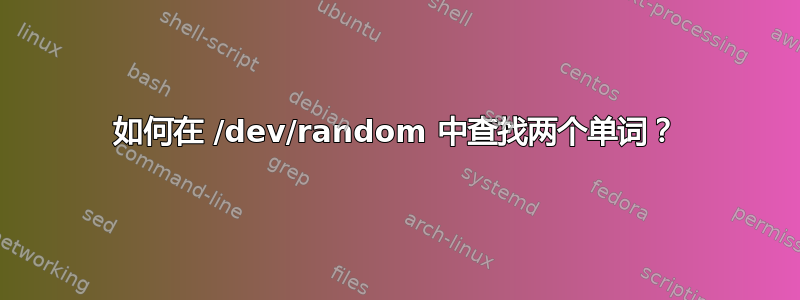 如何在 /dev/random 中查找两个单词？