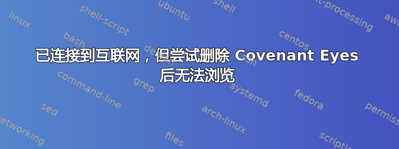 已连接到互联网，但尝试删除 Covenant Eyes 后无法浏览