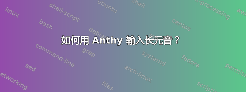 如何用 Anthy 输入长元音？