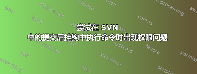 尝试在 SVN 中的提交后挂钩中执行命令时出现权限问题