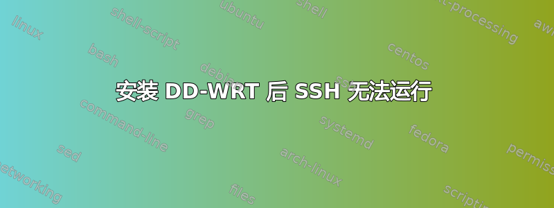 安装 DD-WRT 后 SSH 无法运行