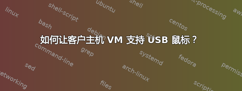 如何让客户主机 VM 支持 USB 鼠标？