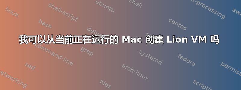 我可以从当前正在运行的 Mac 创建 Lion VM 吗