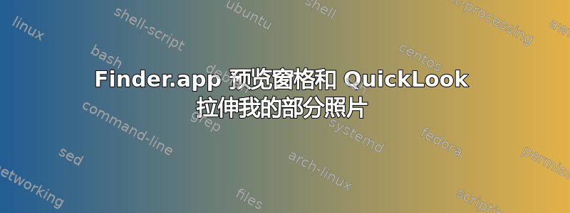 Finder.app 预览窗格和 QuickLook 拉伸我的部分照片