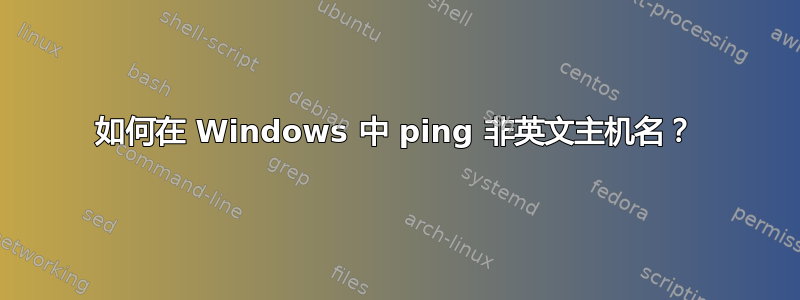 如何在 Windows 中 ping 非英文主机名？