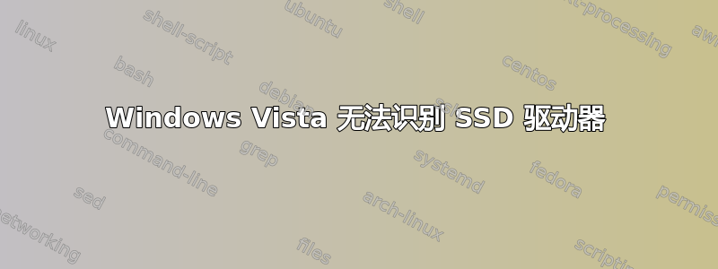 Windows Vista 无法识别 SSD 驱动器