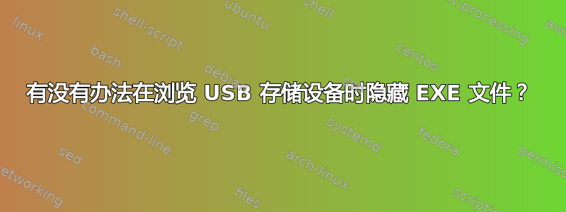 有没有办法在浏览 USB 存储设备时隐藏 EXE 文件？