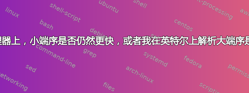 在英特尔处理器上，小端序是否仍然更快，或者我在英特尔上解析大端序是否无所谓？