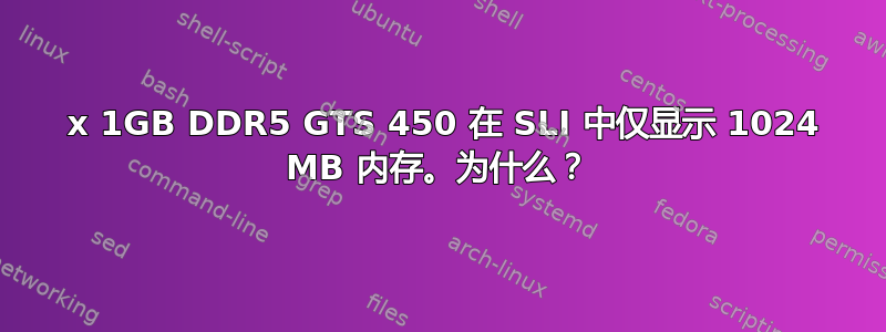 2 x 1GB DDR5 GTS 450 在 SLI 中仅显示 1024 MB 内存。为什么？