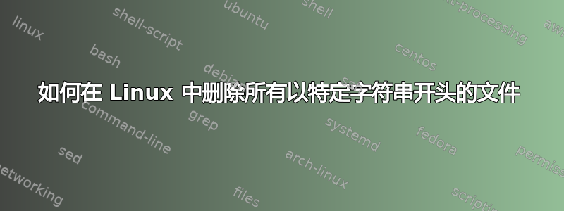 如何在 Linux 中删除所有以特定字符串开头的文件