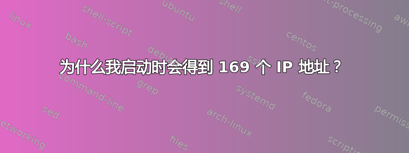 为什么我启动时会得到 169 个 IP 地址？