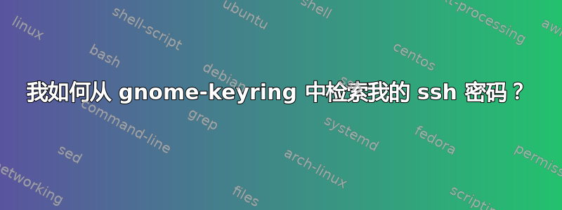 我如何从 gnome-keyring 中检索我的 ssh 密码？