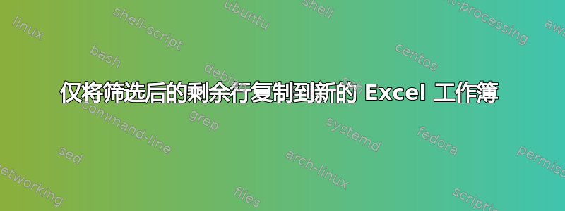 仅将筛选后的剩余行复制到新的 Excel 工作簿