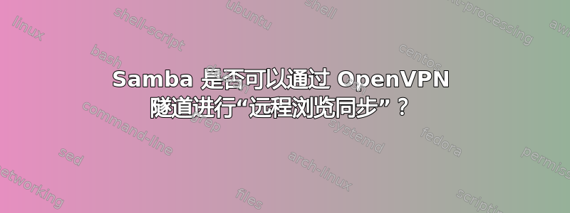 Samba 是否可以通过 OpenVPN 隧道进行“远程浏览同步”？