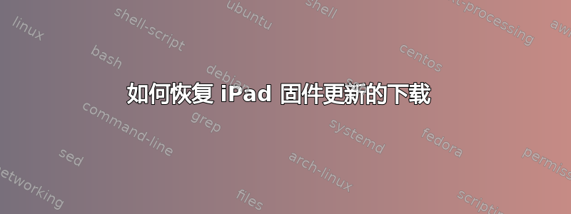 如何恢复 iPad 固件更新的下载 