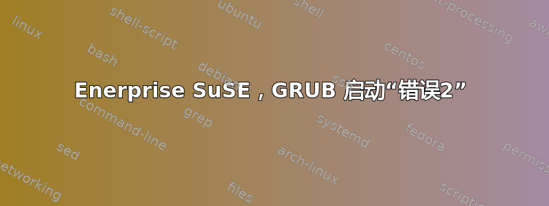 Enerprise SuSE，GRUB 启动“错误2”