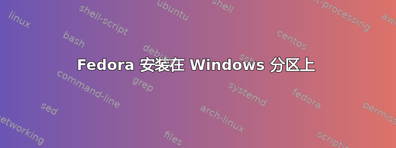 Fedora 安装在 Windows 分区上