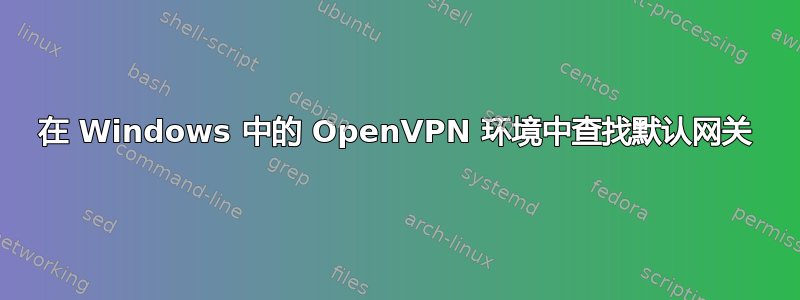 在 Windows 中的 OpenVPN 环境中查找默认网关