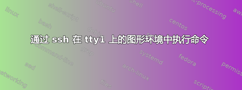 通过 ssh 在 tty1 上的图形环境中执行命令