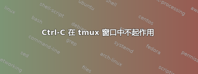 Ctrl-C 在 tmux 窗口中不起作用