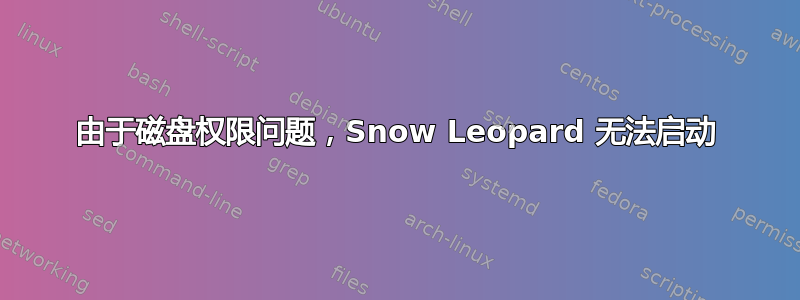 由于磁盘权限问题，Snow Leopard 无法启动