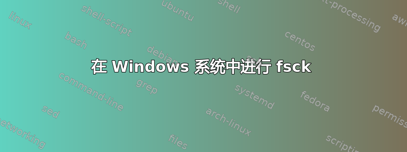 在 Windows 系统中进行 fsck