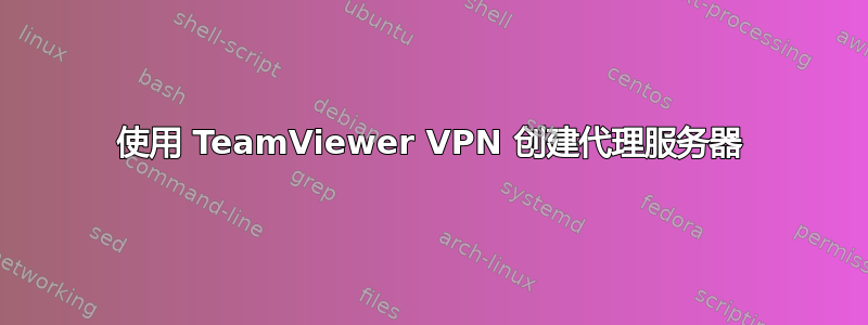 使用 TeamViewer VPN 创建代理服务器