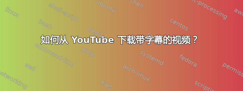 如何从 YouTube 下载带字幕的视频？