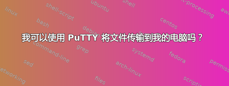 我可以使用 PuTTY 将文件传输到我的电脑吗？