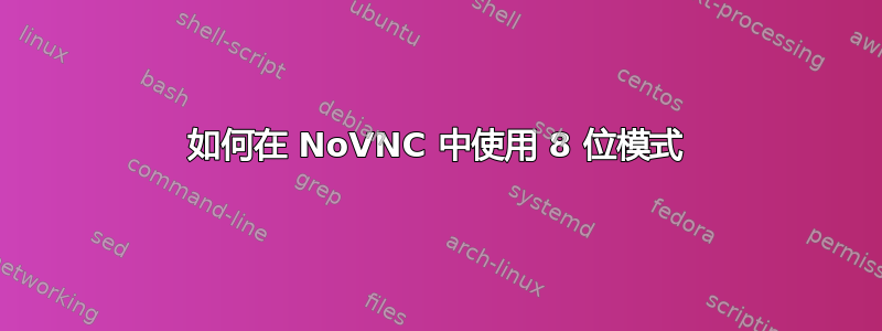 如何在 NoVNC 中使用 8 位模式