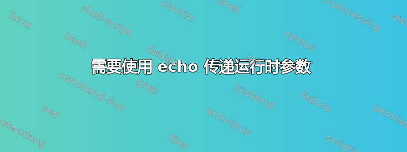 需要使用 echo 传递运行时参数