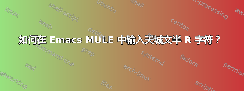 如何在 Emacs MULE 中输入天城文半 R 字符？