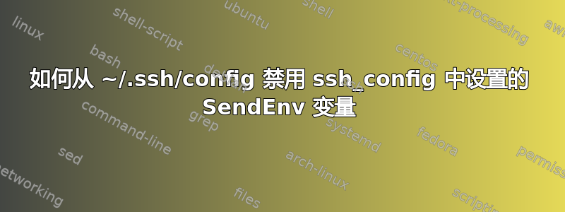 如何从 ~/.ssh/config 禁用 ssh_config 中设置的 SendEnv 变量