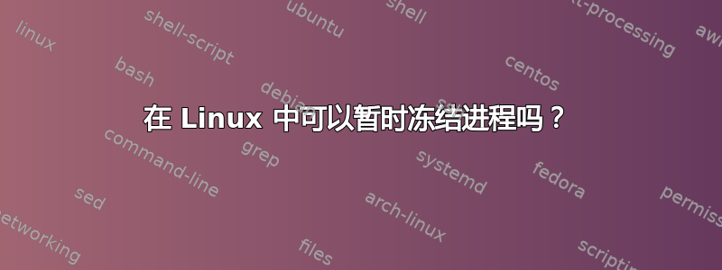 在 Linux 中可以暂时冻结进程吗？