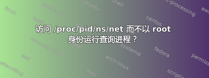 访问 /proc/pid/ns/net 而不以 root 身份运行查询进程？