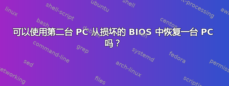 可以使用第二台 PC 从损坏的 BIOS 中恢复一台 PC 吗？