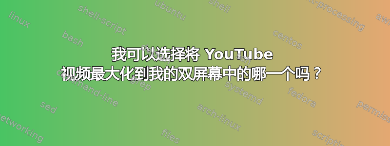 我可以选择将 YouTube 视频最大化到我的双屏幕中的哪一个吗？