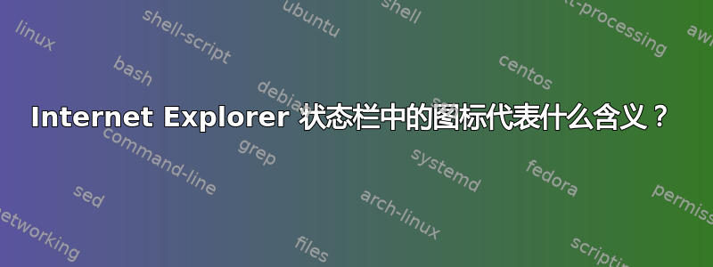 Internet Explorer 状态栏中的图标代表什么含义？