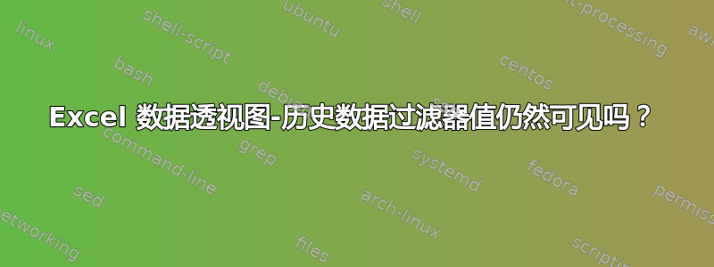 Excel 数据透视图-历史数据过滤器值仍然可见吗？