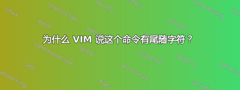 为什么 VIM 说这个命令有尾随字符？