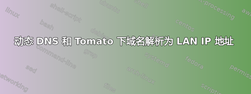 动态 DNS 和 Tomato 下域名解析为 LAN IP 地址